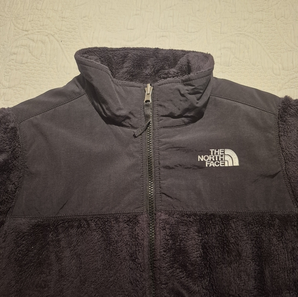 North Face girls size XL or 18 black fuzzy sweater inside of 3 in 1 jacket VGUC - Picture 3 of 5